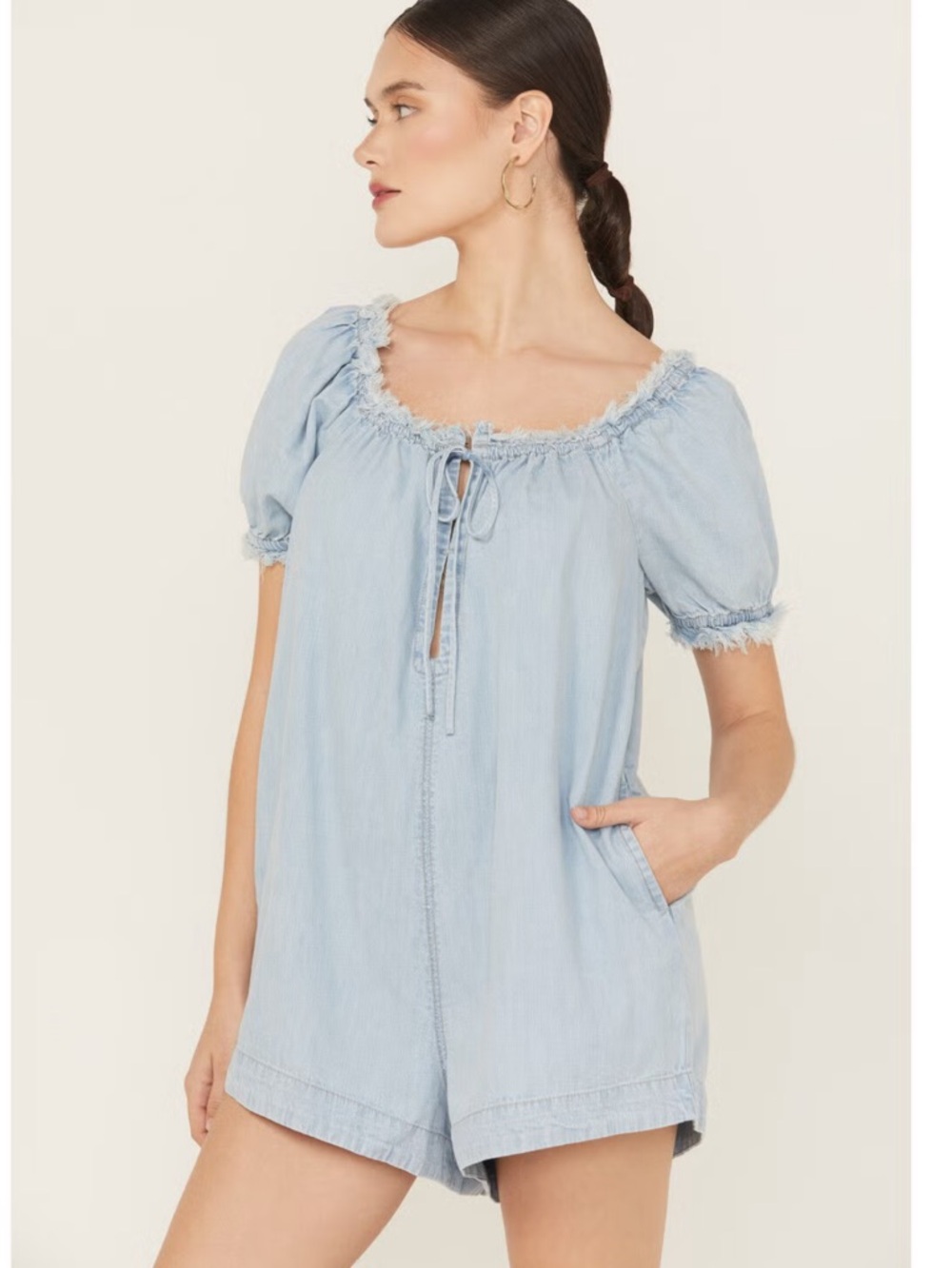 NWT Free People We The Free Daisy Denim Babydoll Romper